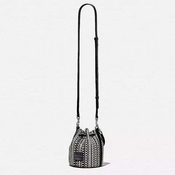 Marc Jacobs “The Monogram” Mini Bucket Bag Lamb Leather – Black White – H653L03F - Picture 5 of 10